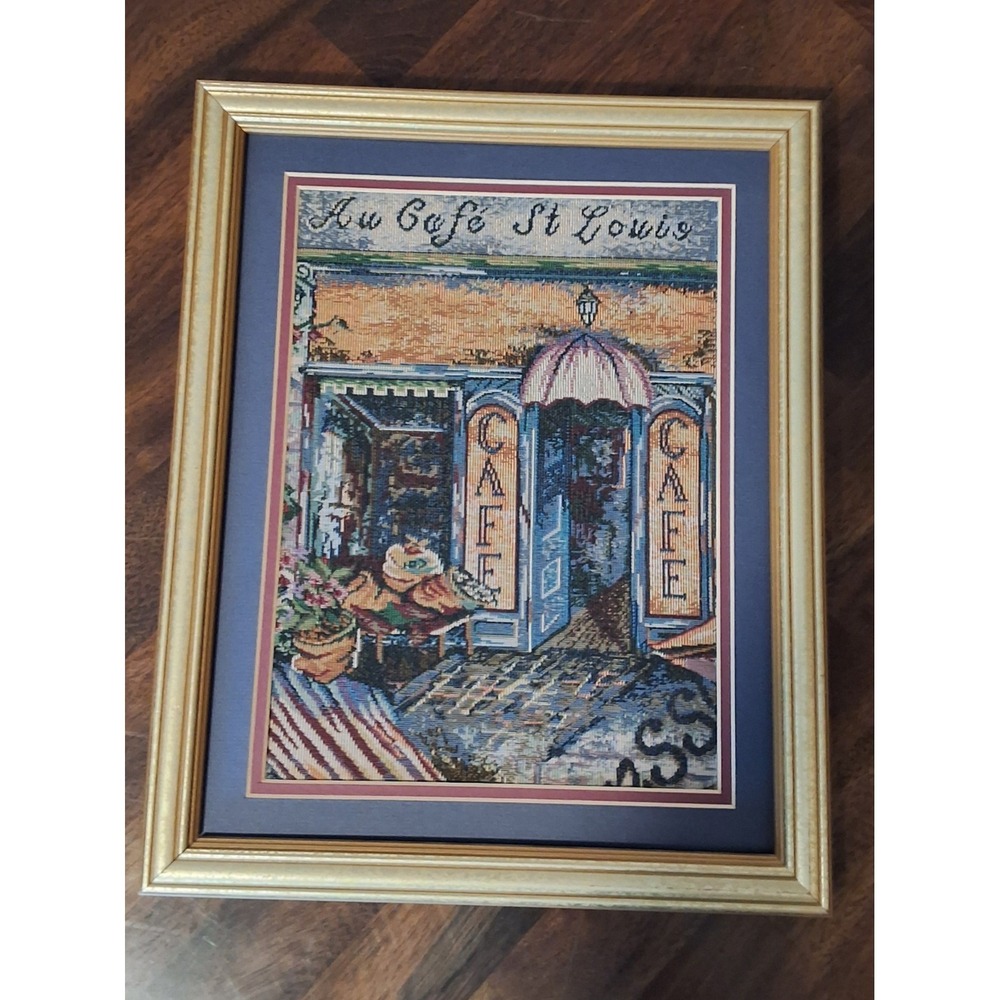 Vintage Customed Framed Needlepoint European Open Face Wall Hanging 15.5"× 13.5" - Picture 8 of 8